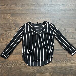 Forever 21 Black and White Striped Blouse